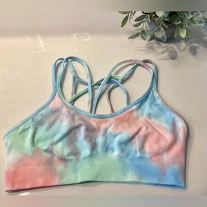 SALE MAXXIM Pastel Tie-Dye Sports Bra Strappy Bralette